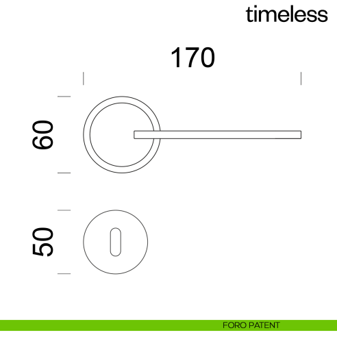 Maniglia per porta Timeless dnd Handles foro patent