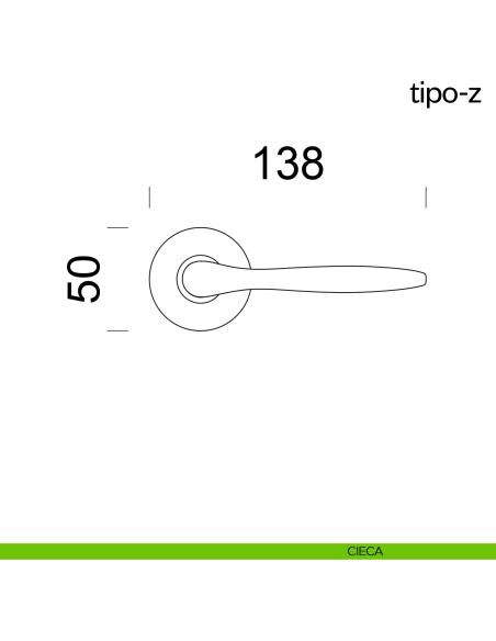 Maniglia per porta Tipo-Z dnd Handles cieca