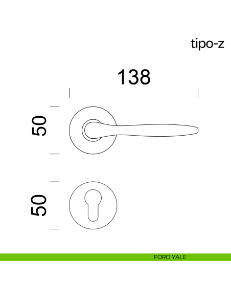 Maniglia per porta Tipo-Z dnd Handles foro yale