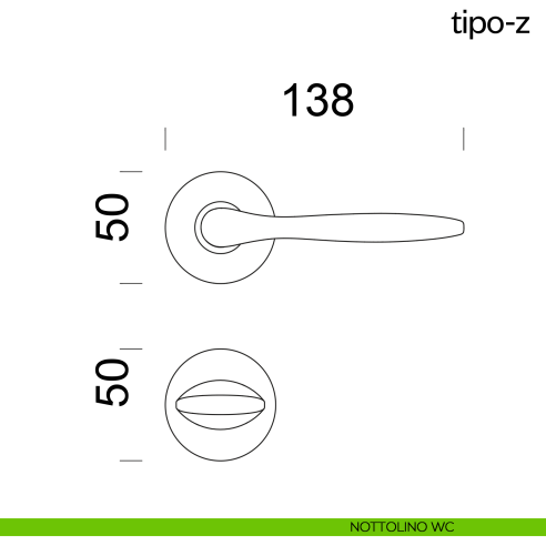 Maniglia per porta Tipo-Z dnd Handles nottolino wc