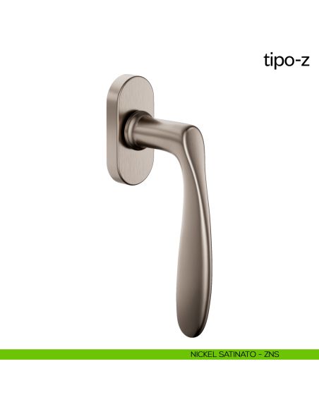 Maniglia per finestra martellina DK Tipo-Z dnd nickel satinato