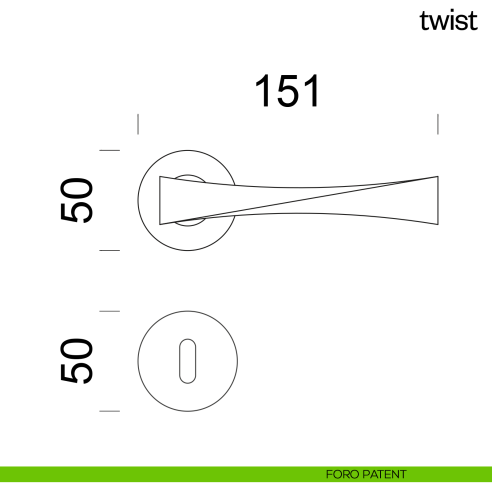 Maniglia per porta Twist dnd Handles foro patent