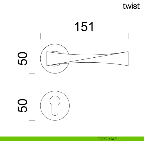 Maniglia per porta Twist dnd Handles foro yale