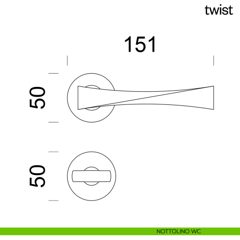 Maniglia per porta Twist dnd Handles nottolino wc