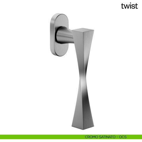 Maniglia per finestra martellina DK Twist dnd cromo satinato