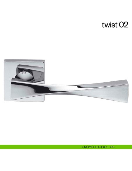 Maniglia per porta Twist 02 dnd Handles cromo lucido