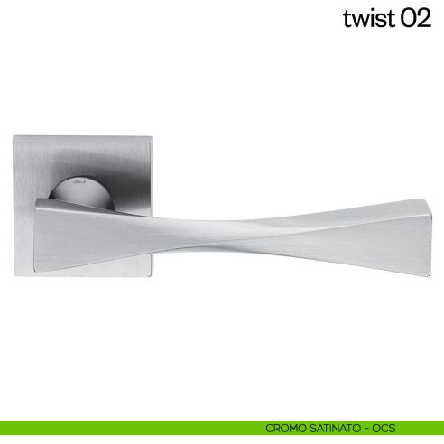 Maniglia per porta Twist 02 dnd Handles cromo satinato