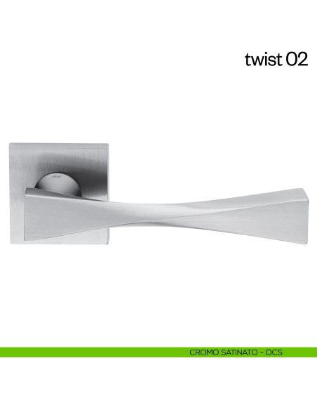 Maniglia per porta Twist 02 dnd Handles cromo satinato