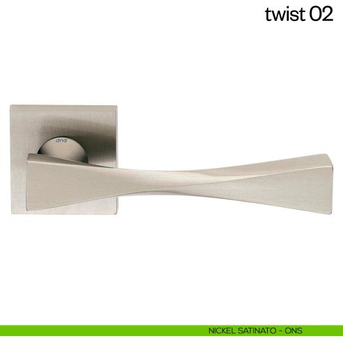 Maniglia per porta Twist 02 dnd Handles nichel satinato