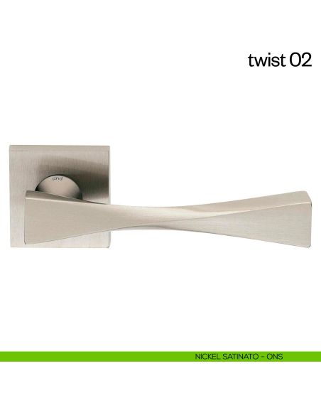 Maniglia per porta Twist 02 dnd Handles nichel satinato