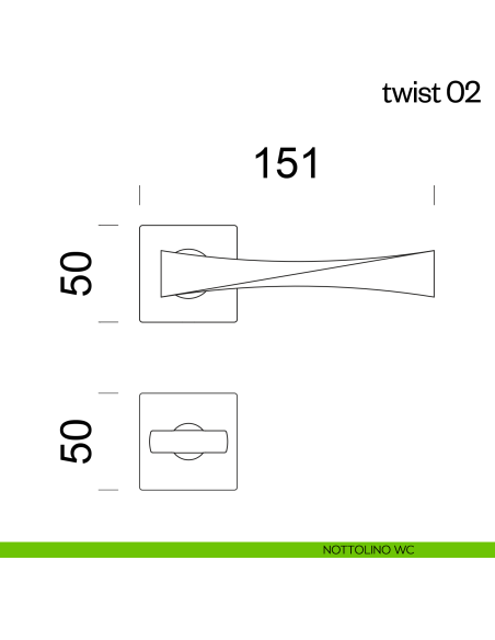 Maniglia per porta Twist 02 dnd Handles nottolino wc