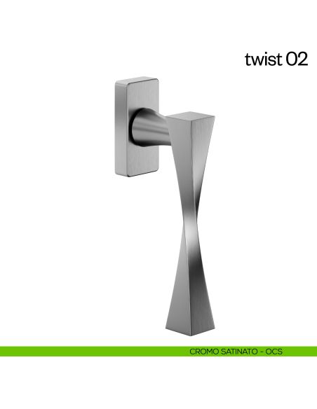 Maniglia per finestra martellina DK Twist 02 dnd cromo satinato