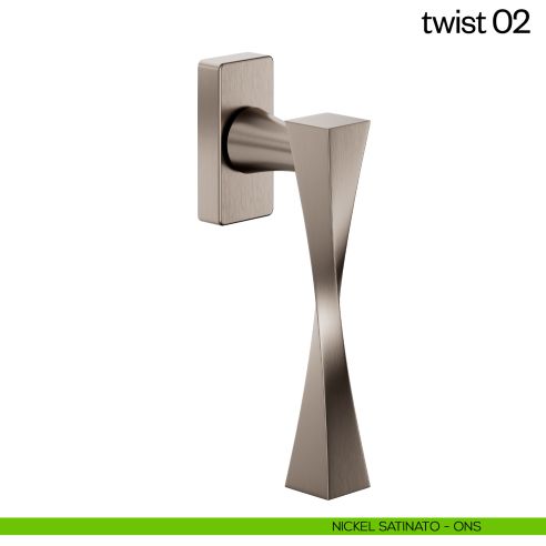 Maniglia per finestra martellina DK Twist 02 dnd nichel satinato