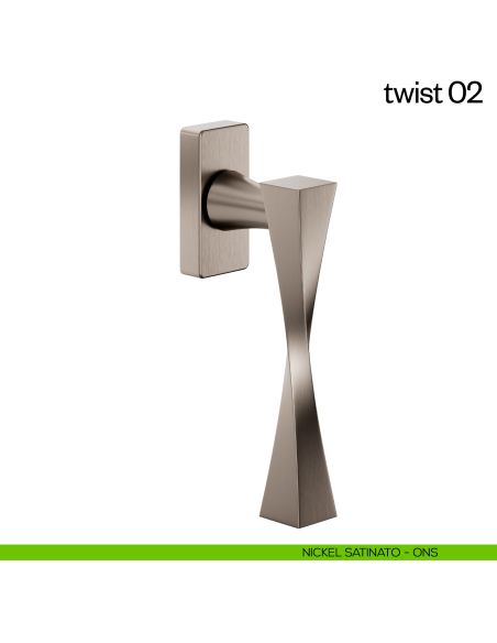 Maniglia per finestra martellina DK Twist 02 dnd nichel satinato