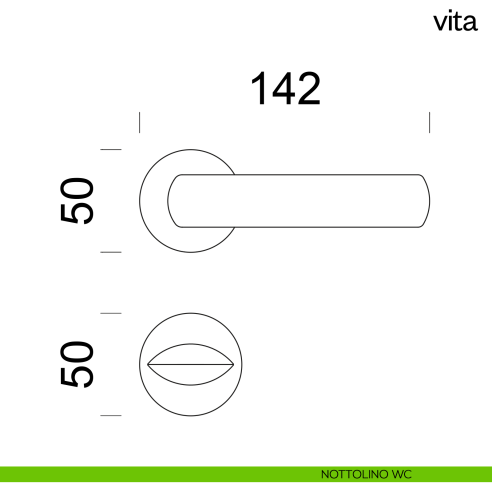 Maniglia per porta Vita dnd Handles nottolino wc