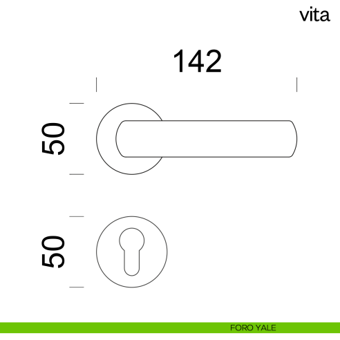 Maniglia per porta Vita dnd Handles foro yale