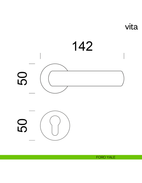 Maniglia per porta Vita dnd Handles foro yale