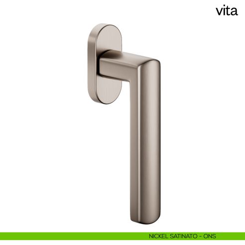 Maniglia per finestra martellina DK Vita dnd nickel satinato