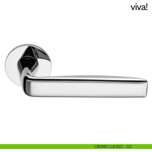 Maniglia per porta Viva! dnd handles con rosetta fine cromo lucido