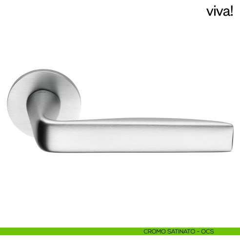 Maniglia per porta Viva! dnd handles con rosetta fine cromo satinato