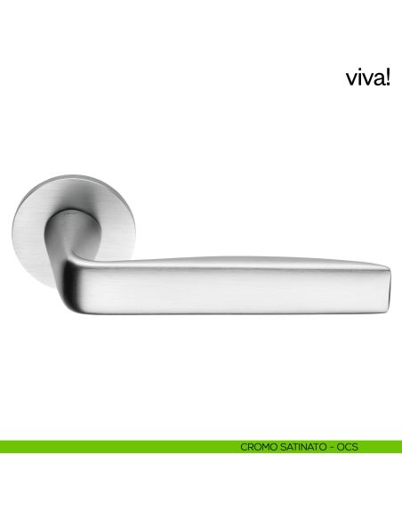 Maniglia per porta Viva! dnd handles con rosetta fine cromo satinato