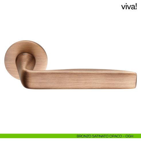 Maniglia per porta Viva! dnd handles con rosetta fine bronzo satinato opaco