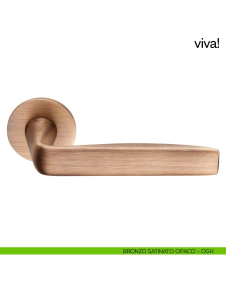 Maniglia per porta Viva! dnd handles con rosetta fine bronzo satinato opaco
