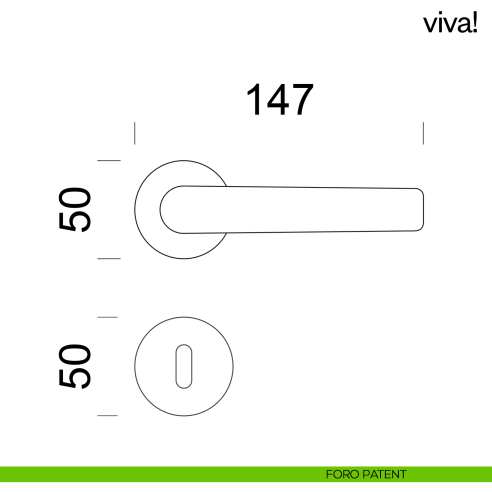 Maniglia per porta Viva! dnd handles con rosetta fine foro patent