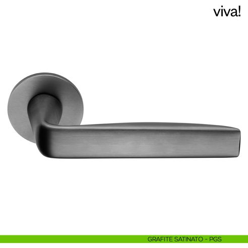 Maniglia per porta Viva! dnd handles con rosetta fine grafite satinato