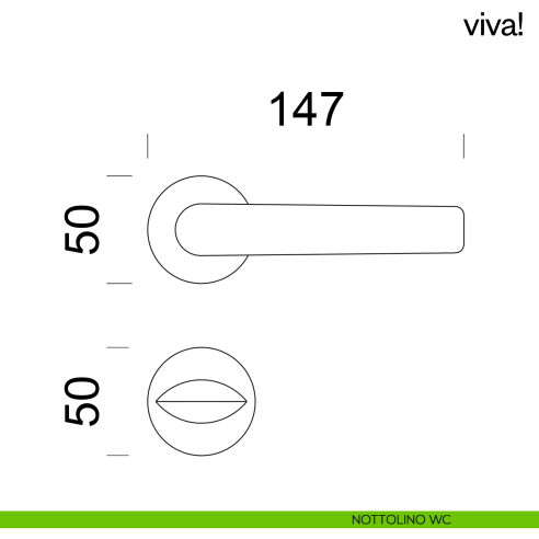 Maniglia per porta Viva! dnd handles con rosetta fine nottolino wc