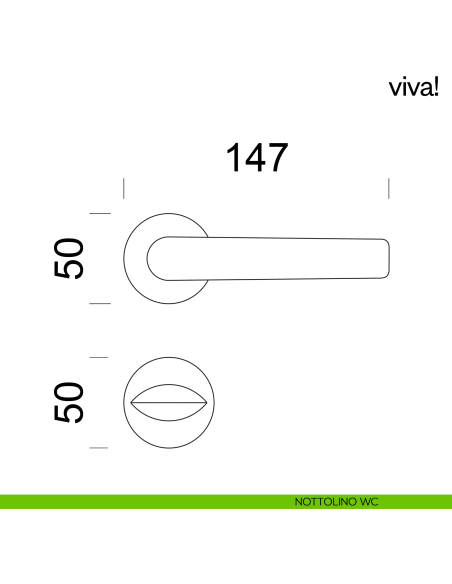 Maniglia per porta Viva! dnd handles con rosetta fine nottolino wc