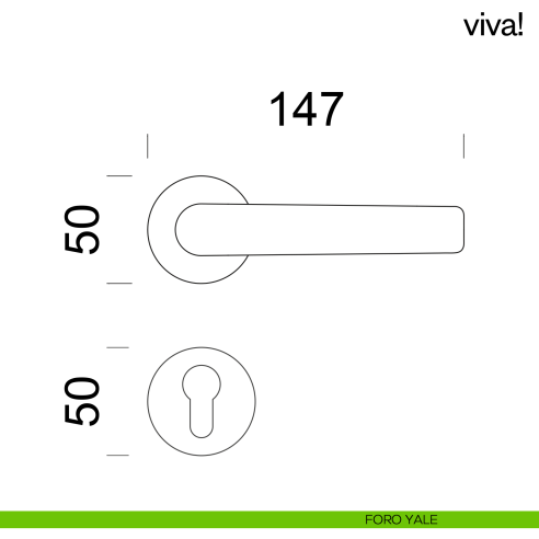Maniglia per porta Viva! dnd handles con rosetta fine foro yale