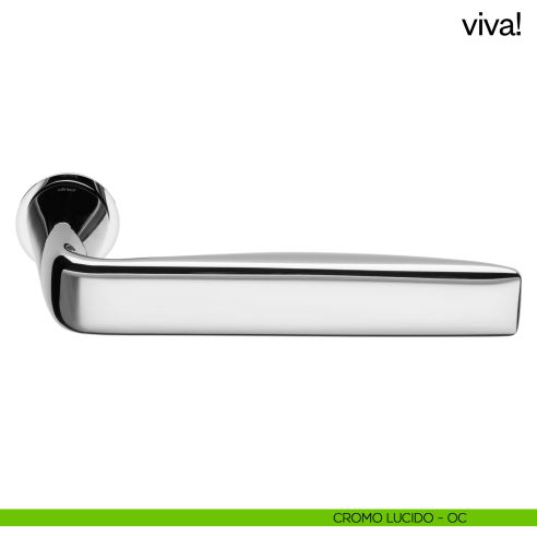 Maniglia per porta Viva! dnd handles con rosetta minimale Unico cromo lucido