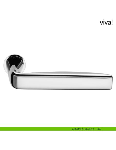 Maniglia per porta Viva! dnd handles con rosetta minimale Unico cromo lucido