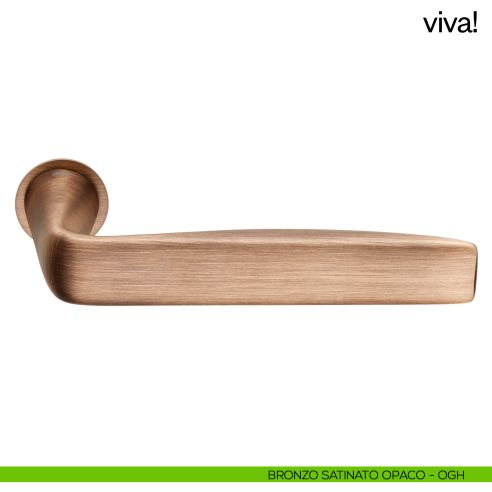 Maniglia per porta Viva! dnd handles con rosetta minimale Unico bronzo satinato opaco