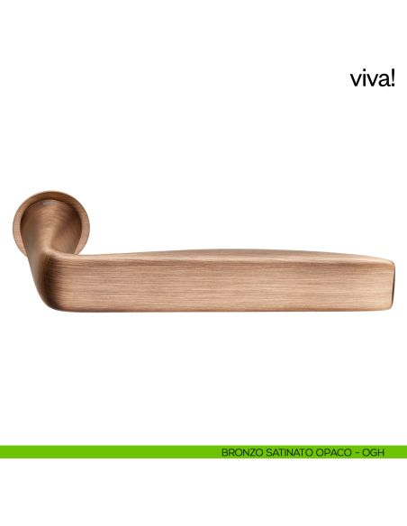 Maniglia per porta Viva! dnd handles con rosetta minimale Unico bronzo satinato opaco