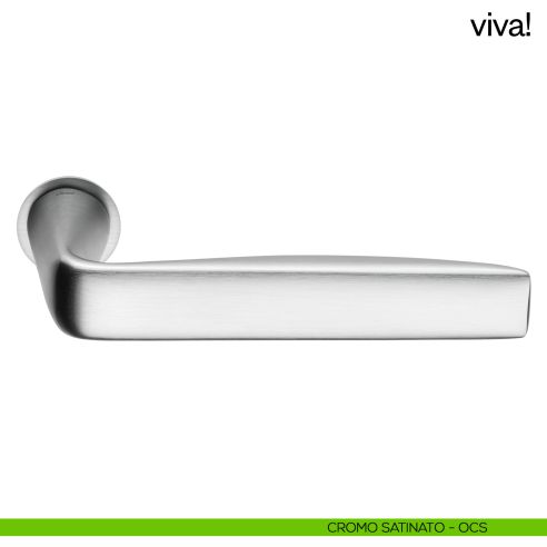 Maniglia per porta Viva! dnd handles con rosetta minimale Unico cromo satinato