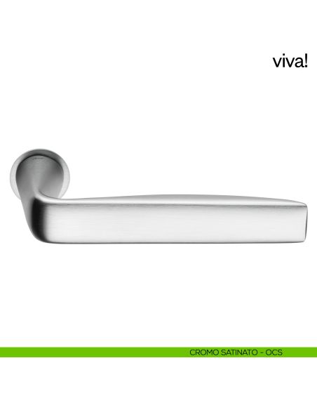 Maniglia per porta Viva! dnd handles con rosetta minimale Unico cromo satinato