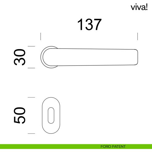 Maniglia per porta Viva! dnd handles con rosetta minimale Unico