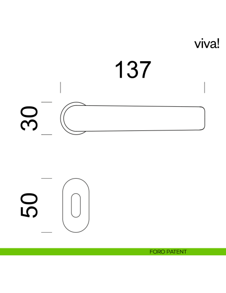 Maniglia per porta Viva! dnd handles con rosetta minimale Unico