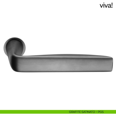 Maniglia per porta Viva! dnd handles con rosetta minimale Unico grafite satinato