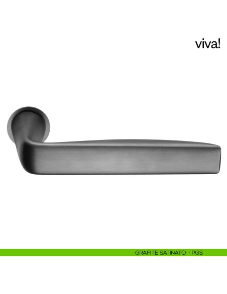 Maniglia per porta Viva! dnd handles con rosetta minimale Unico grafite satinato