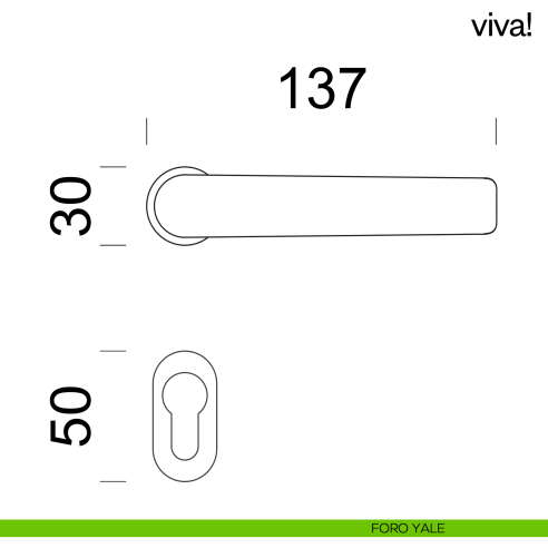 Maniglia per porta Viva! dnd handles con rosetta minimale Unico