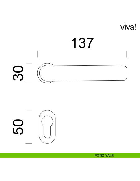 Maniglia per porta Viva! dnd handles con rosetta minimale Unico