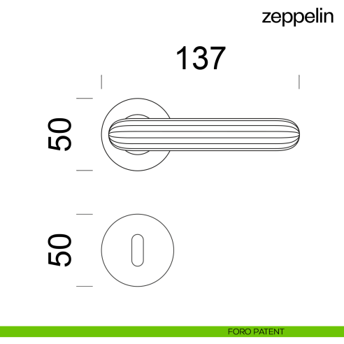 Maniglia per porta Zeppelin dnd Handles foro patent