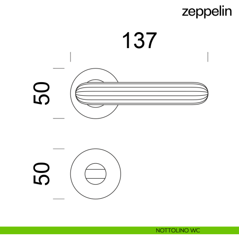 Maniglia per porta Zeppelin dnd Handles nottolino wc
