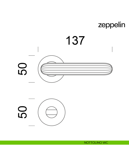 Maniglia per porta Zeppelin dnd Handles nottolino wc