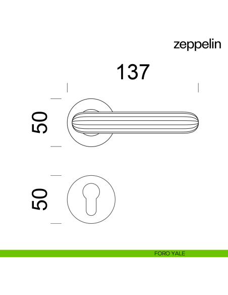 Maniglia per porta Zeppelin dnd Handles foro yale