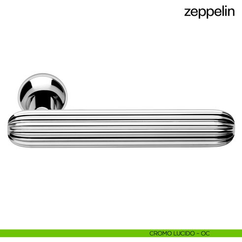 Maniglia per porta Zeppelin dnd handles con rosetta minimale Unico cromo lucido