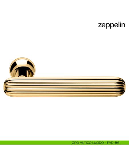 Maniglia per porta Zeppelin dnd handles con rosetta minimale Unico oro antico lucido